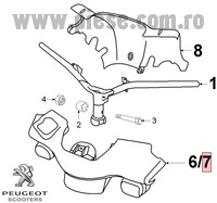 Carena superioara ghidon originala Peugeot TKR – TKR2 – Trekker 2T 50-100cc (galbena)